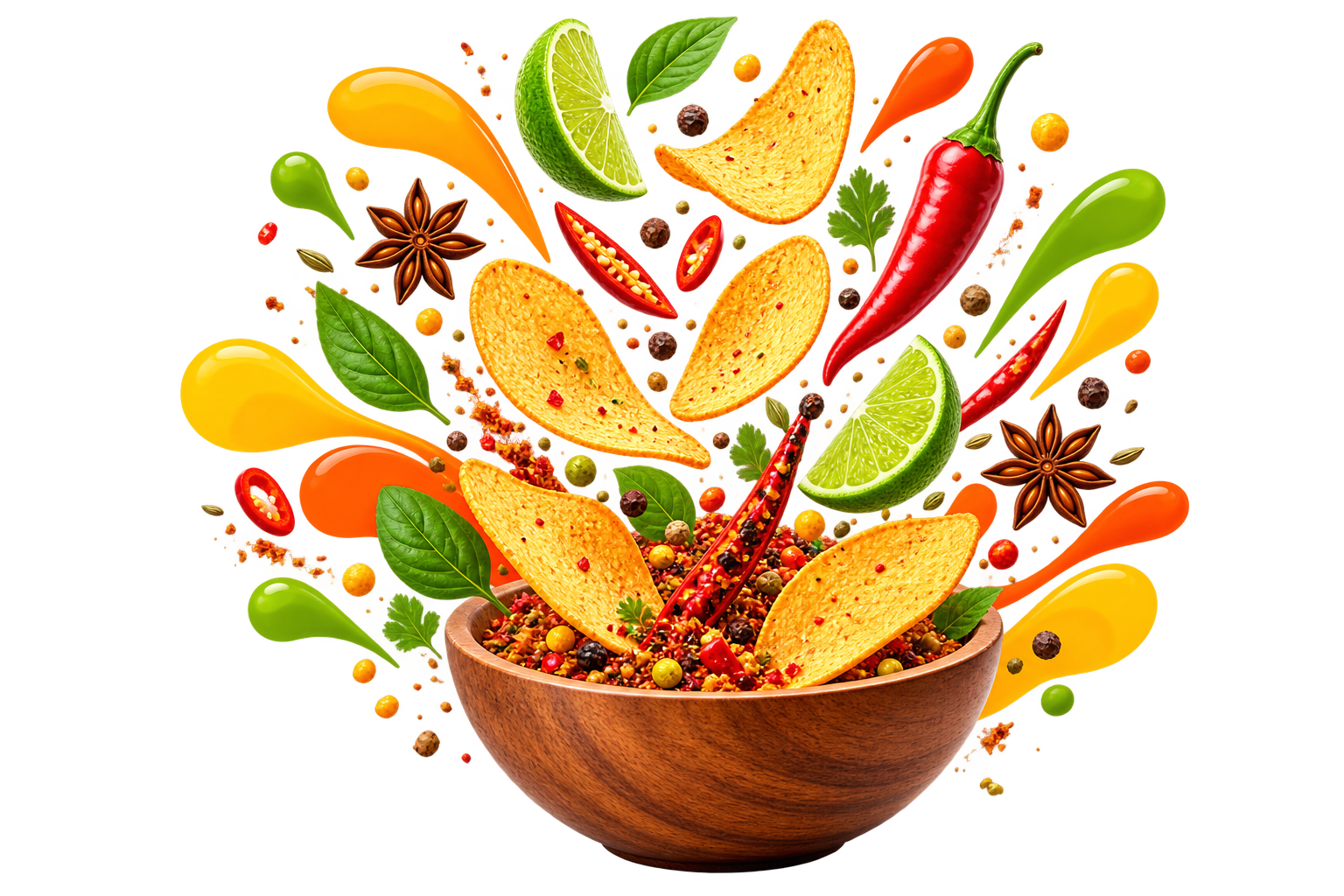 bowl surrounded by vibrant ingredients